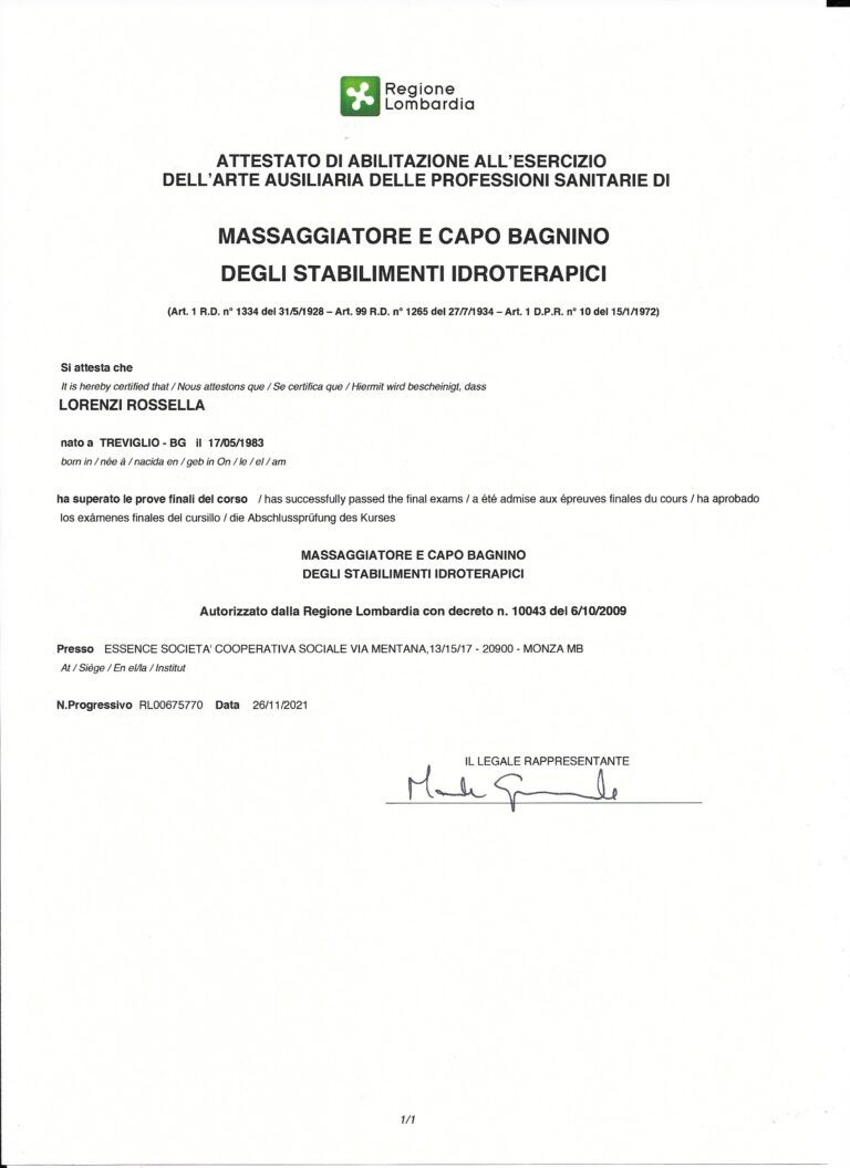 Attestato MCB RoSsella Lorenzi